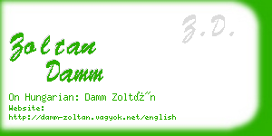 zoltan damm business card